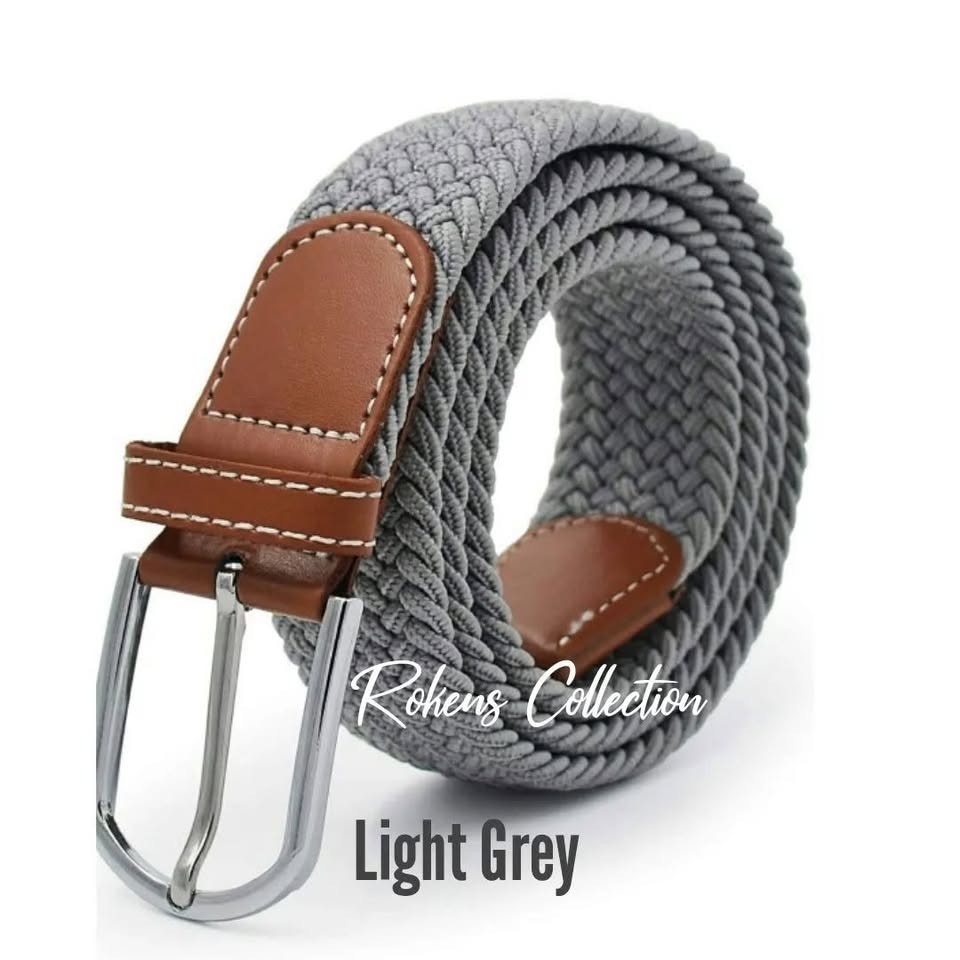 Canvas Woven Belt - Light Grey