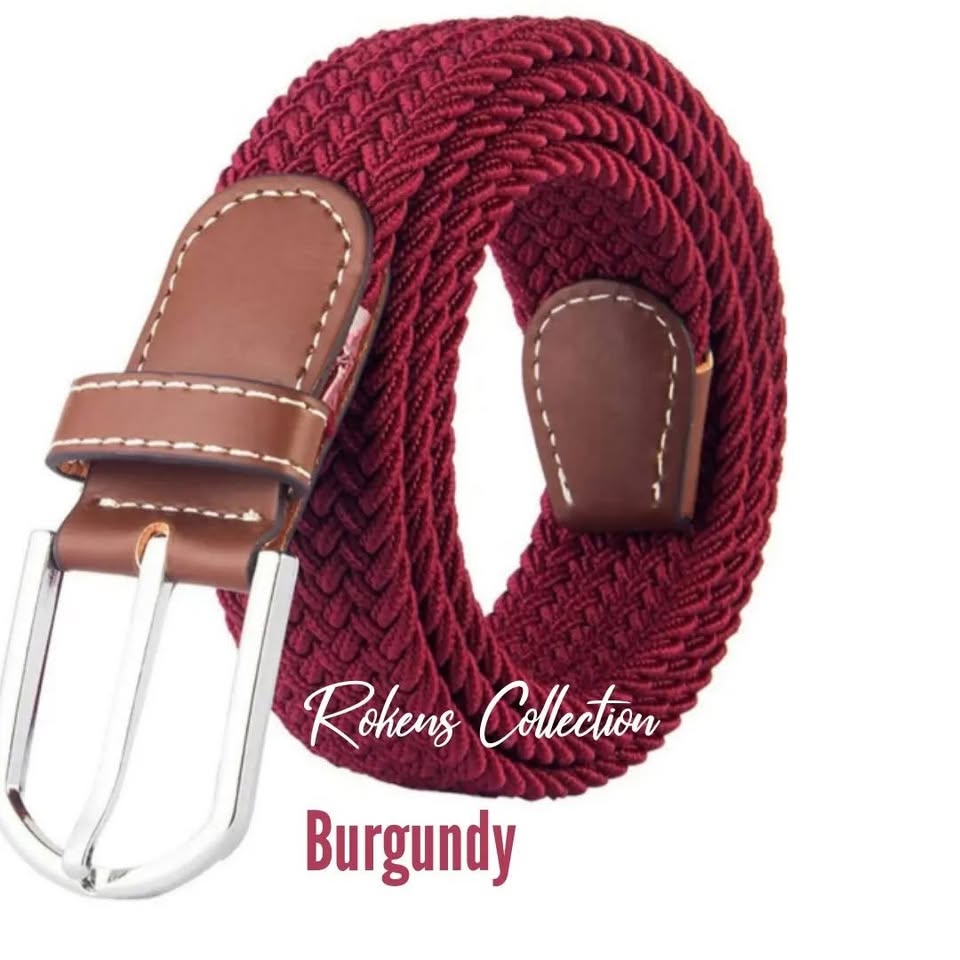 Canvas Woven Belt - Maroon