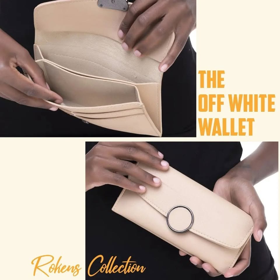 Genuine Leather Wallet - Cream