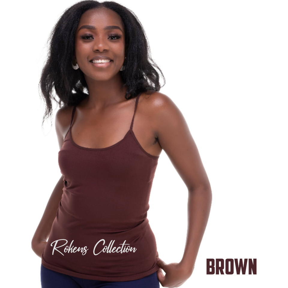 Spaghetti Strap Top- Brown