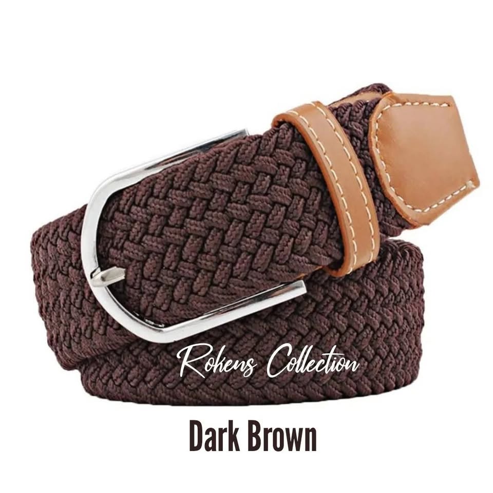 Canvas Woven Belt - Brown