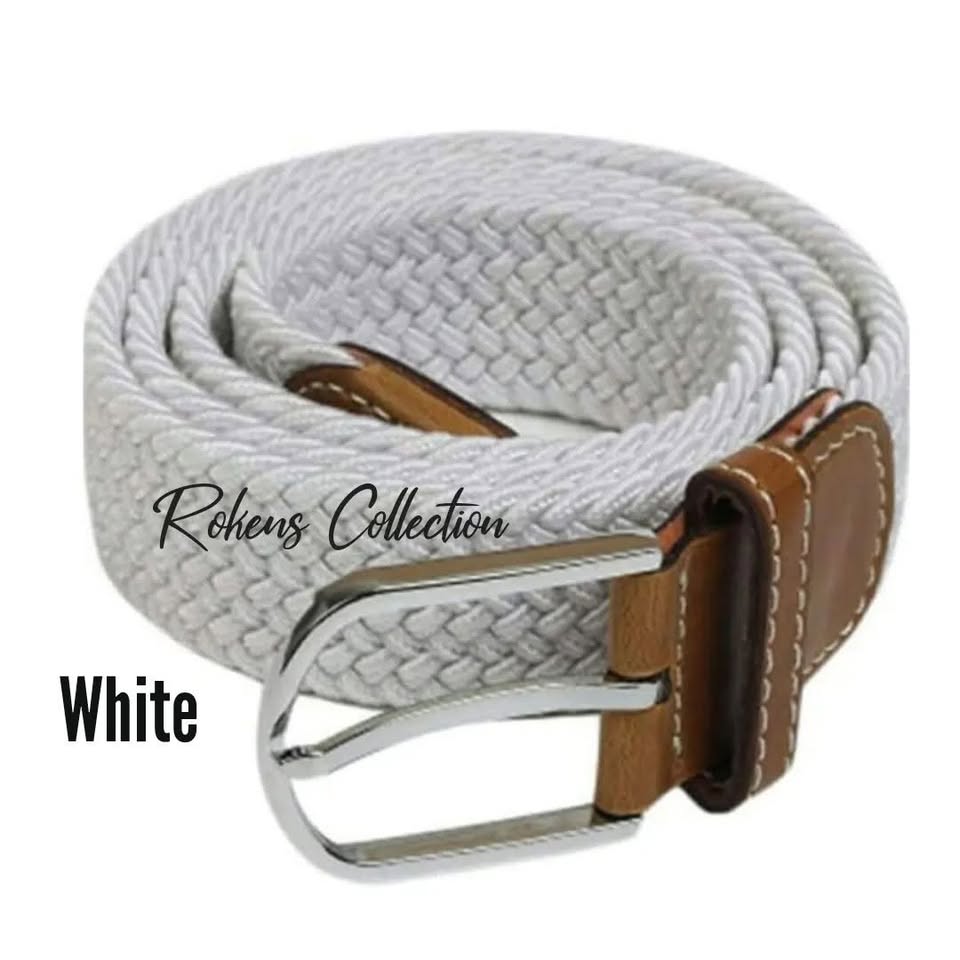 Canvas Woven Belt - White